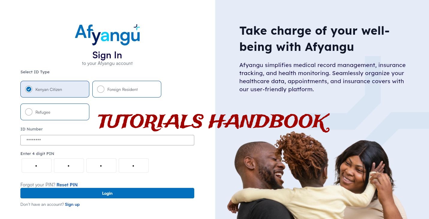 Finally, after entering all the required information, click on the login button. This action will grant you access to your AfyaYangu.go.ke Kenya (Afyangu) account, where you can manage various aspects of your health and medical records.